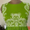 Hand Embroidered Yoke Cotton Pleated Anarkali Maxi Dress – Sleeveless Tiered Ethnic Gown for Women - Image 5