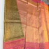 Handwoven Pure Tissue Silk Wedding Saree Featuring Traditional Tota/Parrot Meenakari Border with Certified Silk Mark - Image 3