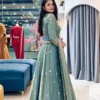 Heavy Sequence Work Fendy Silk Anarkali Gown Set