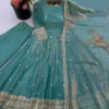 Heavy Sequence Work Fendy Silk Anarkali Gown Set - Image 5