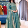 Heavy Sequence Work Fendy Silk Anarkali Gown Set - Image 8