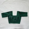 Indian Readymade Raw Silk Saree Blouse, Sweetheart Neckline, Half Sleeves Backless Dori Tie-Up Choli Crop Top for Women - Image 4