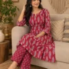 Jaipuri Bandhani Discharge Print Kurti with Leheriya Pant Set | Cotton Daily & Office Wear - Image 8