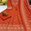 Jaipuri Bandhani & Geometric Print Mulmul Cotton Anarkali Suit Set with Embroidered Yoke & Potli Buttons - Image 5