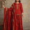 Jaipuri Cotton Block Print Gopi Dress Set with Handwork Kurti & 3-Meter Flared Skirt - Image 2