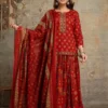 Jaipuri Cotton Block Print Gopi Dress Set with Handwork Kurti & 3-Meter Flared Skirt - Image 3