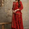 Jaipuri Cotton Block Print Gopi Dress Set with Handwork Kurti & 3-Meter Flared Skirt - Image 4