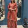 Jaipuri Print Pure Cotton Kurti with Skirt & Dupatta Set for Women | 60s Cotton Hand Work Ethnic Gopi Dress Set - Image 7