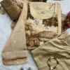 Jamdani Silk Digital Print Kurti Pant Set with Scenery Dupatta | Designer 3-Piece Ethnic Suit Set (M–3XL) - Image 9