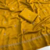 Jute Cotton Silk Embroidery Saree with Floral Butti Work & Matching Blouse Piece - Image 11