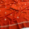 Jute Cotton Silk Embroidery Saree with Floral Butti Work & Matching Blouse Piece - Image 2