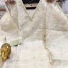 Jute Silk Embroidered Kurti Pant Set with Woven Daman Border & Dupatta