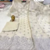 Jute Silk Embroidered Kurti Pant Set with Woven Daman Border & Dupatta - Image 12