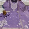 Jute Silk Embroidered Kurti Pant Set with Woven Daman Border & Dupatta - Image 5