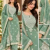 Jute Silk Embroidered Kurti Pant Set with Woven Daman Border & Dupatta - Image 6