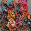 Kalamkari Position Print Padded Crepe Silk Saree Blouse with Back Dori & 3/4 Sleeves