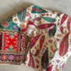Kalamkari Position Print Padded Crepe Silk Saree Blouse with Back Dori & 3/4 Sleeves - Image 2