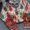 Kalamkari Position Print Padded Crepe Silk Saree Blouse with Back Dori & 3/4 Sleeves - Image 22