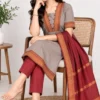 Kanchi Cotton Zari Work Kurta Pant Set with Tassel Dupatta