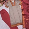 Kanchi Cotton Zari Work Kurta Pant Set with Tassel Dupatta - Image 2