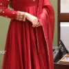Latest Maroon Red Anarkali Dress with Dupatta – Buy Designer Ethnic Wear Online - Image 3