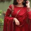 Latest Maroon Red Anarkali Dress with Dupatta – Buy Designer Ethnic Wear Online - Image 4