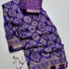 Lightweight Georgette Mirror Work Saree with Zari Border & Matching Blouse Piece - Image 13