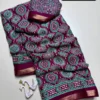 Lightweight Georgette Mirror Work Saree with Zari Border & Matching Blouse Piece - Image 5