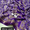 Lightweight Georgette Mirror Work Saree with Zari Border & Matching Blouse Piece - Image 7