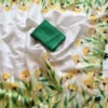 Lightweight Kota Doria Check Saree – Botanical Wildflower Art Print with Contrast Border & Printed Blouse Digital Printed Modal - Image 5