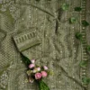 Lightweight Printed Georgette Saree with Handcrafted Real Mirror Detailing - Image 14