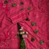 Lightweight Printed Georgette Saree with Handcrafted Real Mirror Detailing - Image 16