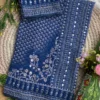 Lightweight Printed Georgette Saree with Handcrafted Real Mirror Detailing - Image 2