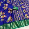 Lightweight Pure Desi Tussar Daily Wear Saree | Elegant Floral Print with Rich Contrast Woven Zari Border (Ready Stock) - Image 2