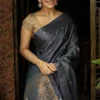 Lightweight Soft Lichi Silk Festive Saree with Woven Jacquard Border & Pallu – Ideal for Weddings, Farewell & Gifting
