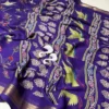 Marshmallow Silk Saree Featuring Flying Swan 3D Digital Print & Woven Jacquard Border (Includes Matching Blouse Piece) - Image 2