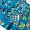 Marshmallow Silk Saree Featuring Flying Swan 3D Digital Print & Woven Jacquard Border (Includes Matching Blouse Piece) - Image 5