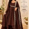 Mehru Vichitra Silk Flared Cape Top with Skirt & Dupatta Set | Designer Wedding & Party Wear Suit (Sizes S–6XL) - Image 20