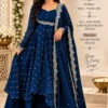 Mehru Vichitra Silk Flared Cape Top with Skirt & Dupatta Set | Designer Wedding & Party Wear Suit (Sizes S–6XL) - Image 23