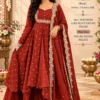 Mehru Vichitra Silk Flared Cape Top with Skirt & Dupatta Set | Designer Wedding & Party Wear Suit (Sizes S–6XL) - Image 7