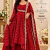 Mehru Vichitra Silk Flared Cape Top with Skirt & Dupatta Set | Designer Wedding & Party Wear Suit (Sizes S–6XL) - Image 8