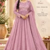 Mimiso Vichitra Silk Embroidered Yoke Anarkali Maxi Gown with Dupatta | Festive & Haldi Pre-Wedding Dress