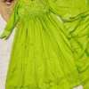 Mimiso Vichitra Silk Embroidered Yoke Anarkali Maxi Gown with Dupatta | Festive & Haldi Pre-Wedding Dress - Image 5