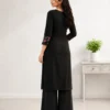 Minimalist Embroidered Straight Cotton Kurta Palazzo Suit