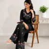 Minimalist Embroidered Straight Cotton Kurta Palazzo Suit - Image 2