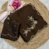 Mocha Brown Crush Rangoli Saree with Handwork Butta & Designer Cutwork Border - Image 5