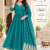 Mul Chanderi Hand Embroidered Anarkali Kurta Set with Chanderi Jacquard Dupatta – 3-Piece Festive Ethnic Suit - Image 5