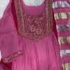 Mul Chanderi Handwork Anarkali Suit Set with Zari Dupatta | Dual Tone Flared Kurti Pant Set for Women - Image 16