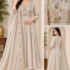 Mul Chanderi Silk Anarkali Suit Set with Cutwork Embroidered Dupatta & Pants - Image 3