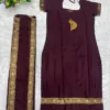 Murugan Vel Embroidered Chettinad Cotton Kurti Set with Dupatta | Festive Ethnic Suit for Women - Image 4